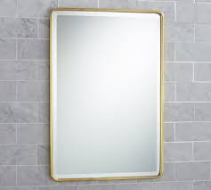 Cabinet is 15x19.5 inch behind frameless mirror. Vintage Rounded Rectangular Recessed Medicine Cabinet Pottery Barn