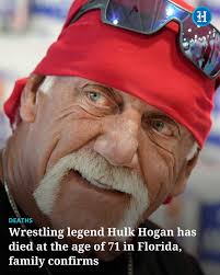 Wrestling legend Hulk Hogan has died at the age of 71 in Florida, TMZ first  reported. The outlet reports that first responders arrived at Hogan's  Clearwater home Thursday morning regarding a “cardiac