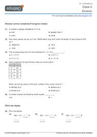 Some of the worksheets displayed are grade 5 division work, grade 5 division work, division work, grade 5 multiplication and division unit, division, math mammoth grade 5 a worktext, fraction word problems grade 5 math, multiplication and division word problems no problem. Grade 5 Math Worksheets And Problems Division Edugain Global