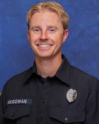 Brian McGowan has completed his probationary year as firefighter with TFFD.  On Thursday, his Battalion Chief, Eric Schmitz, along with Deputy Chief  Mitchell Brooks, and Training Officer Jesse Bowman proudly presented him