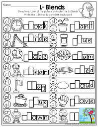 Students learn words containing fl, gl, and bl blends. L Blends And Tons Of Other Great Printables Blends Worksheets Phonics Kindergarten Kindergarten Phonics Worksheets