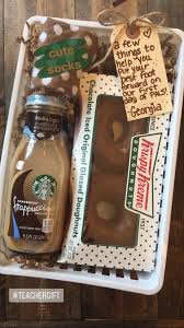 Cute Birthday Gift For Teacher Easy First Day Of School Teacher Gift Starbucks Krispy Kreme Unique Birthday Gifts Christmas Gifts For Sister Diy Gifts For Friends