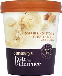 Sainsbury S Taste The Difference Devon Farmhouse Toffee Honeycomb Ice Cream 500ml Ice Cream Fun Desserts Toffee
