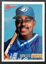 1993 Bowman SIGNED: Howard Battle, BLUE JAYS #195