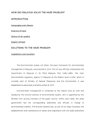 Solves the dry season problem too. How Did Malaysia Solve The Haze Problem Environmental Protection Emission Standard