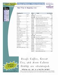 Paleo Diet Menu Plan 7 Days 1200 Calories With Shopping