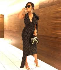 😍👰🏽💍🖤 #tyingthetebow dress by @gertjohancoetzee • follow their account to see 273 posts. Bonang Matheba Just Made A Case For Pinstripes And It S Not Your Average Work Wear Bn Style