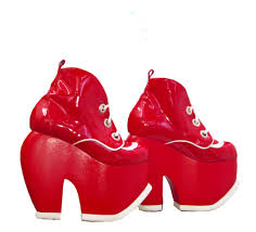 Bumper Platform Shoes Boots Red White Patent Leather Handmade Isabella Mars We have the emergency kit ready for you. cartoon bumper platform shoes