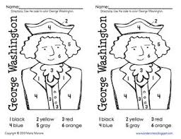 Free Color By Number Washington Kindergarten February Presidents Day Preschool Social Studies