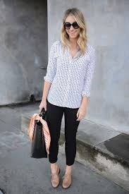 Thursday Black Pants Polka Dot Shirt Tuck Untuck With Tan Oxford Shoes I Need All Pieces To This Outfit Casual Work Outfit Oxfords Outfit Fashion