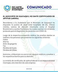 Esta prueba facilita el diagnóstico de la infección producida por el virus mediante una muestra respiratoria de la persona si se detecta arn del virus. Municipalidad De Guayaquil Para Realizarse Las Pruebas Covid 19 En El Hospital Bicentenario Los Pacientes Deben Ser Evaluados Previamente Por Los Medicos Recordamos A La Ciudadania Que El Hospital No Tiene Autorizado