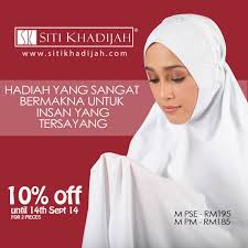 Harga telekung bermula dari rm195 ke atas. Promosi Telekung Siti Khadijah Malaymalaqi