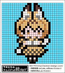 けものフレンズ サーバルちゃんのアイロンビーズ図案 サキエルのアニメドット絵ブログ 図案 ドット絵 アイロンビーズ