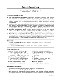 Academic Skill Conversion Film And Television Production Sample Resume Resume Objective Examples Resume Objective Resume Objective Sample