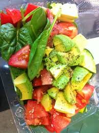I Could Eat This At Every Meal Baby Spinach Avocado Tomato Lemon Salt And Pepper Recipes Food Yummy Food