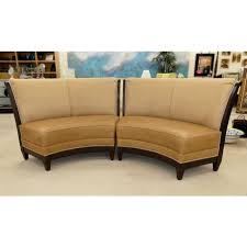 Use as a dining bench or for additional seating in your living room. Stanford Furniture Leather Suede Garrett Curved Dining Bench Or Banquette A Pair Chairish
