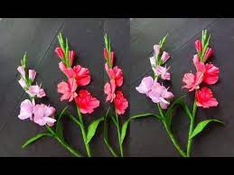 How To Make Gladiolus Flower With Paper Paper Flowers Making Dear Visitors Gladiolus Flower Flower Paper Flowers Craft Paper Flowers Paper Flower Tutorial