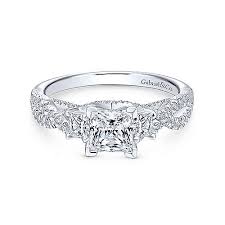 The most popular fancy shape, princess cut diamonds are designed to maximize sparkle while maintaining a chic square shape. 14k White Gold Princess Cut Diamond Engagement Ring Er12663s3w44jj Gabriel Co