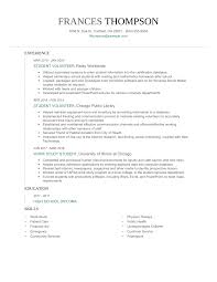 student volunteer resume examples and