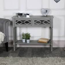 Choose from mirrored console tables, crushed diamond console tables, venetian console tables console tables are a great focal point of a home. Grey Mirrored Console Table Vienna Range