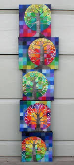 Little Trees Growing Projets Artistiques Scolaires Art Elementaire Classe D Art