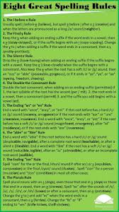 Here Are The Eight Great Spelling Rules With Links To Memorable Mp3 Songs And Raps To Help Your Students And You Remember Them Turn Them Up Teaching Spelling English Writing English
