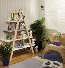 2x4's and pallet wood is all it took.i would recommend securing it to the wall with an l bracke… Ladder Shelves Creative And Original Ideas For Your Home Decor