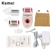 Kemei 3 In 1 Foot Callus Remover Lady Epilator Women Hair Shaving Machine Hair Removal Female Beauty Tools For Skin Epilatore Rasatura Lady