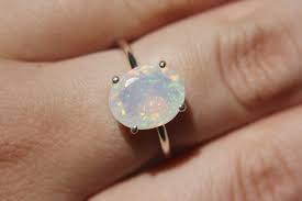 Faceted Ethiopian Opal Ring Sterling Silver Opal Ring Faceted Welo Opal Ring Opal E Engagement Rings Opal Ethiopian Opal Engagement Ring Silver Opal Ring