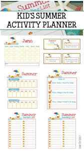 Printable Summer Activity Planner For Kids With Summer Fun Coupon Book Too Kids Planner Summer Activities For Kids Summer Activities