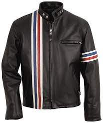 Easy Rider Striped Leather Motorcycle Jacket Leather Jacket Style Leather Jacket Men Cafe Racer Jacket