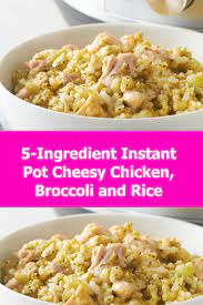 The whole family will love this cheesy chicken and broccoli rice dish. 5 Ingredient Instant Pot Cheesy Chicken Broccoli And Rice Instant Pot Dinner Recipes Healthy Rice Recipes Broccoli Rice