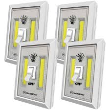 Led Night Light Kasonic 200 Lumen Cordless Cob Led Light Switch Under Cabinet Shelf Closet Garage Kitchen Stairwell And More Battery Operated 4 Pack