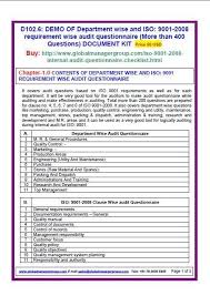 Iso 9001 2008 Audit Checklist For Quality Management System Certification Contains Department Wise As Well As Requi Internal Audit This Or That Questions Audit