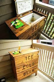 Brilliant Diy Cooler Tables For The Patio With Built In Coolers Sinks And Ice Boxes Remodelaholic Diy Patio Budget Patio Diy Cooler