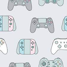 The nintendo switch console gets hot. Video Game Controllers Gamepad Hand Drawn Seamless Vector Pattern Sonyplaystation 4 X Box One Nintend Kawaii Games Video Game Controller Sketches Tutorial