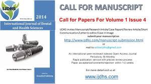 Dear Researcher Submit Your Manuscript On Http Www Ijdhs Com Manuscript Submission Html Or Mail It To Edit Health Science Open Access Journals Communication