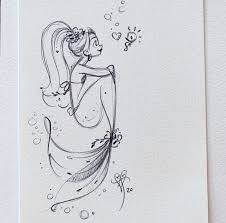 Mermay Liana Hee In 2020 Mermaid Drawings Mermaid Sketch Diy Canvas Art Painting