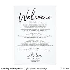 Wedding Itinerary Hotel Welcome Letter Zazzle Com Wedding Itinerary Welcome Letters Wedding Day Itinerary