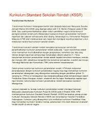 Perkembangan fizikal & estetika 3. Doc Kurikulum Standard Sekolah Rendah Kssr Transformasi Kurikulum Ariha Itazzi Academia Edu