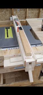 Some key features are a homemade biesemeyer style fence that locks to the front rail, a max ripping capacity of 34″, a sliding table with max crosscut capacity of 24″, 3″ max depth of cut (with a 10″ blade. I Just Finished This Diy Table Saw Fence Beginnerwoodworking