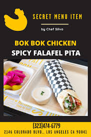 Bok Bok Spicy Falafel Pita In 2020 Falafel Pita Secret Menu Items Secret Menu