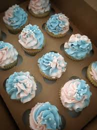 Gender Reveal Cupcakes Pink Or Blue Simple Blended Pink And Blue Buttercream Toppin Baby Shower Cupcakes For Boy Baby Shower Cupcakes Gender Reveal Cupcakes