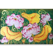 Corak bunga simple desainrumahid com. Lotus Canvas Art Best Online Art Gallery Royal Thai Art