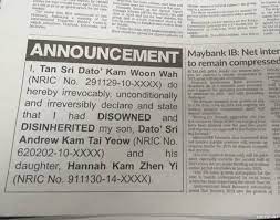 Lim kean siew & co., 5th. Jutawan Mca Tan Sri Dato Kam Woon Wah Gugurkan Anak Dan Cucu Dari Senarai Pewaris Isu Semasa Semasa Forum Cari Infonet