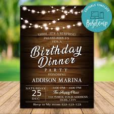 The zazzle marketplace has dinner birthday invitation designs from amazing designers starting as along with the dinner birthday invitation designs in our marketplace, you also have the option to. Printable Surprise Birthday Dinner Invitation Instant Download Bobotemp