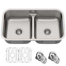 16 gauge 50/50 double bowl kitchen sink