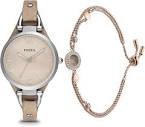 Amazon.com: Fossil Women's Georgia Quartz Stainless Steel and ...