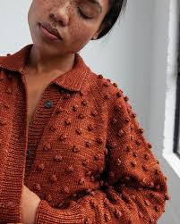 Popcorn Stitch Bobble Stitch Cardigan Adult Popcorn Cardigan Pattern By  Studio Misha And Puff