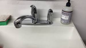 Moen align modern kitchen pulldown faucet reflex power clean brushed gold prom. Moen Adler Single Handle Low Arc Standard Kitchen Faucet With Side Sprayer Review Youtube